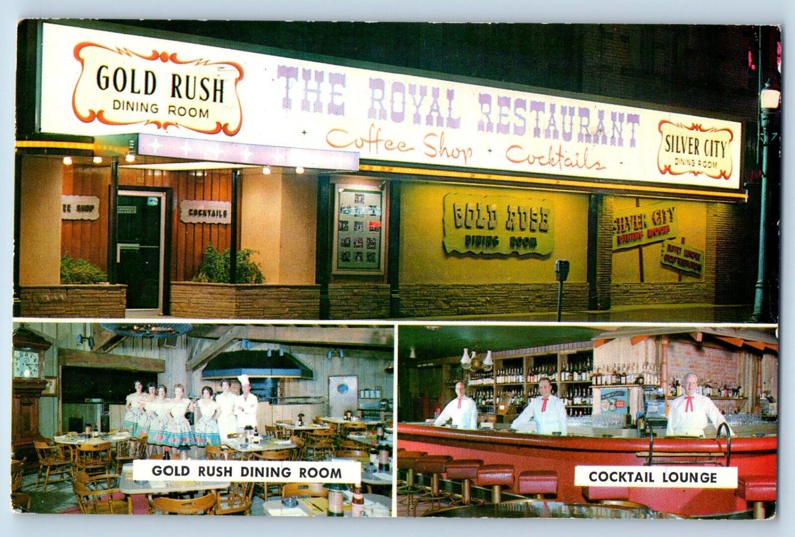 Boise Idaho Postcard The Royal Cocktail Lounge Restaurant Multiview 1963 Vintage