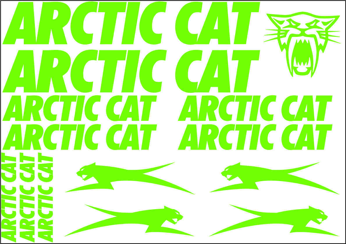 Arctic Cat decals stickers set for snowmobile helmet fender panel vinyl graphics