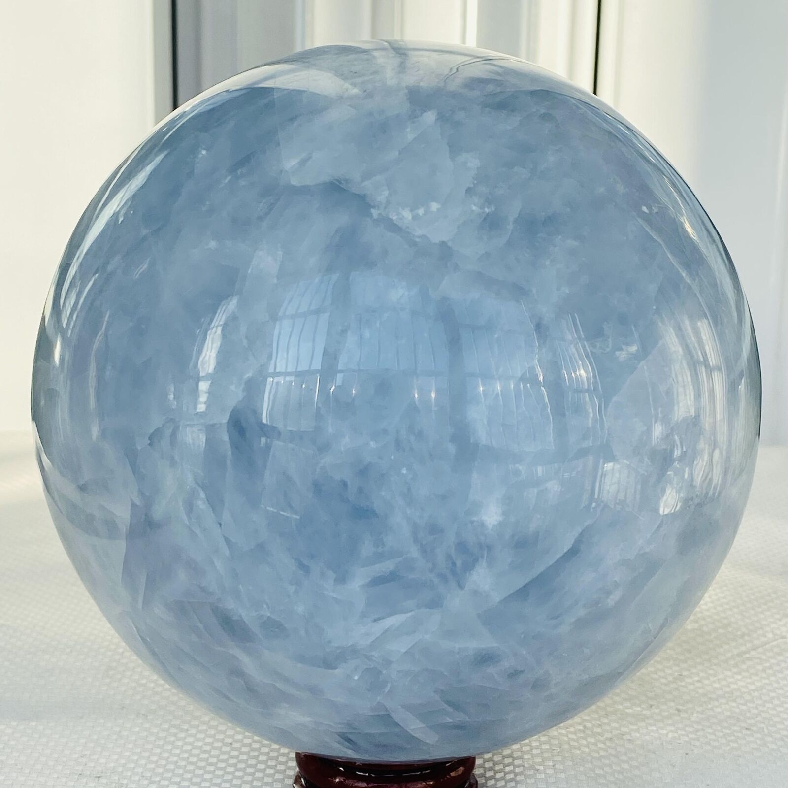 3120g Natural Blue Celestite Crystal Sphere Ball Healing Madagascar