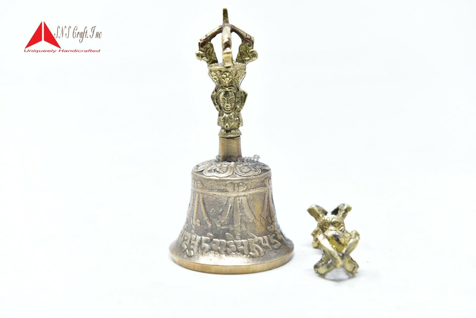4.25 Inch Tibetan Buddhist Meditation  Puja Bell Bronze, Dorje(Vajraby) SNSCraft