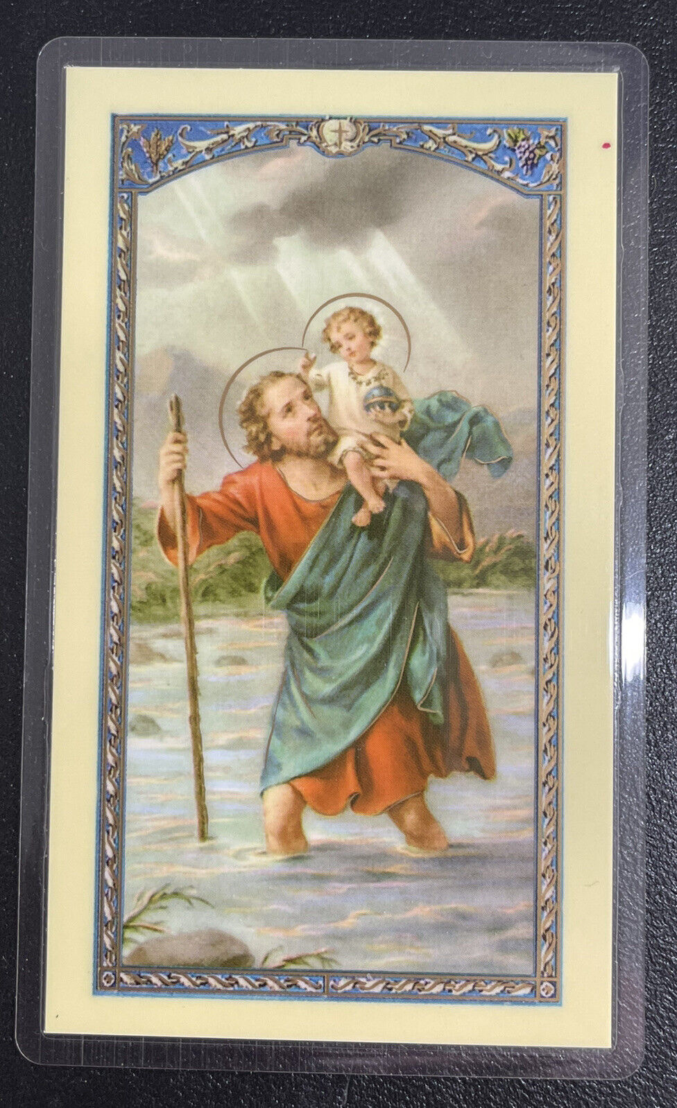 Bonella Holy Card by W. J. Hirten Co. St. Christopher The Motorist’s Prayer