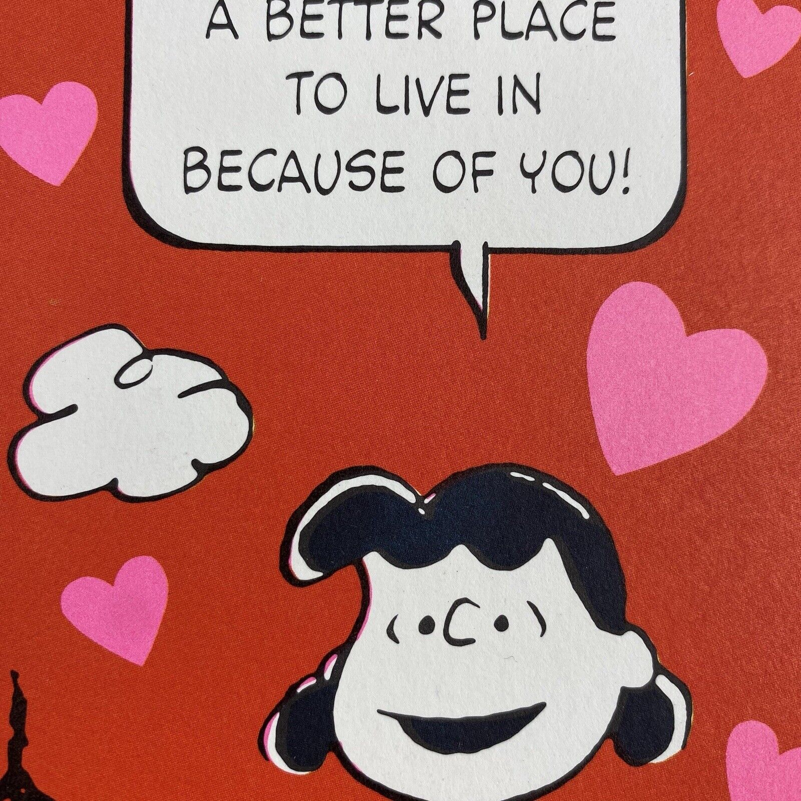 Vintage Peanuts Valentine\'s Day Greeting Card Lucy Hearts Hallmark