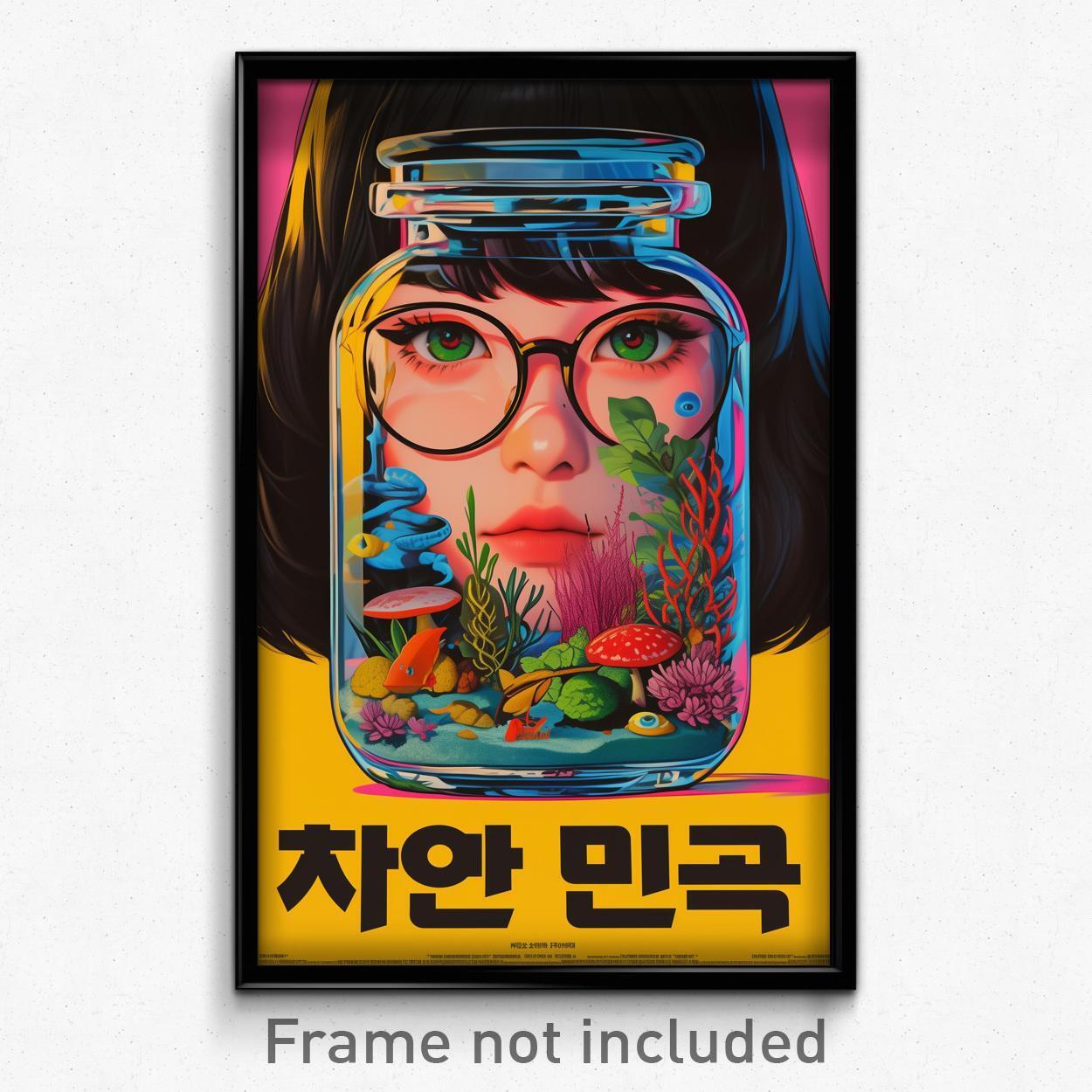 Korean Movie Poster - Buzzing Terrarium (Korea Psychedelic Art Retro Film Print)