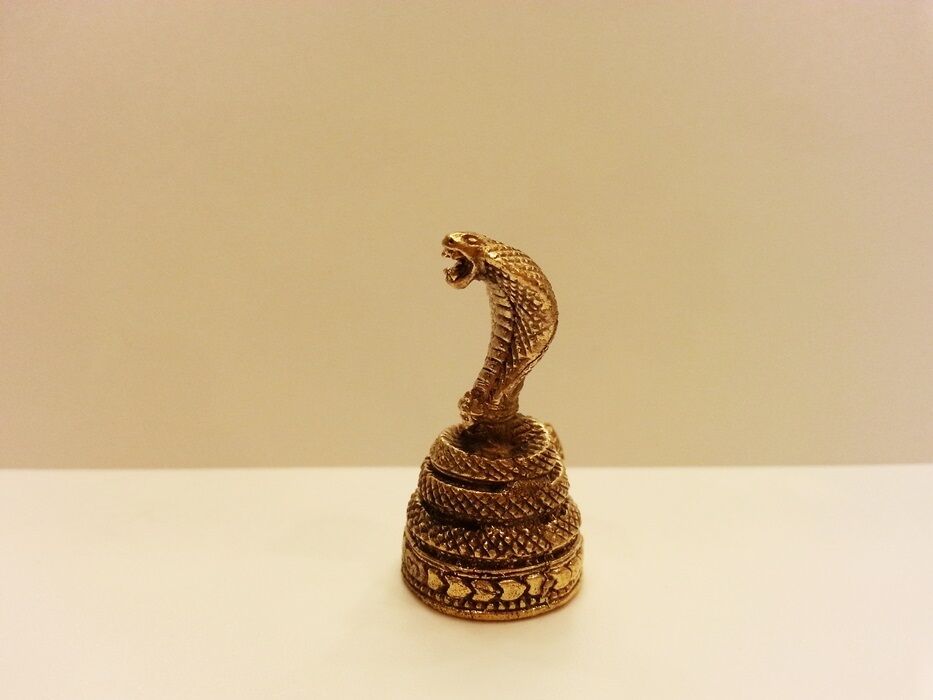 Brass Lucky SNAKE Base Figurine Mini Vintage Collect Animal Statues Home Decor