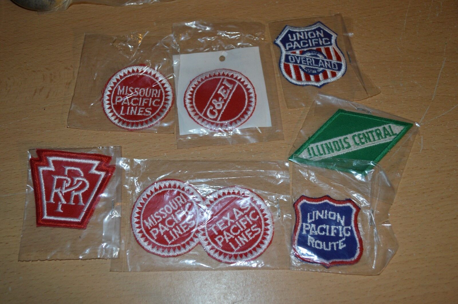 Railroad Lot of 7 Assorted Uniform Patches NEW IN PLASTIC RR Union Pacific