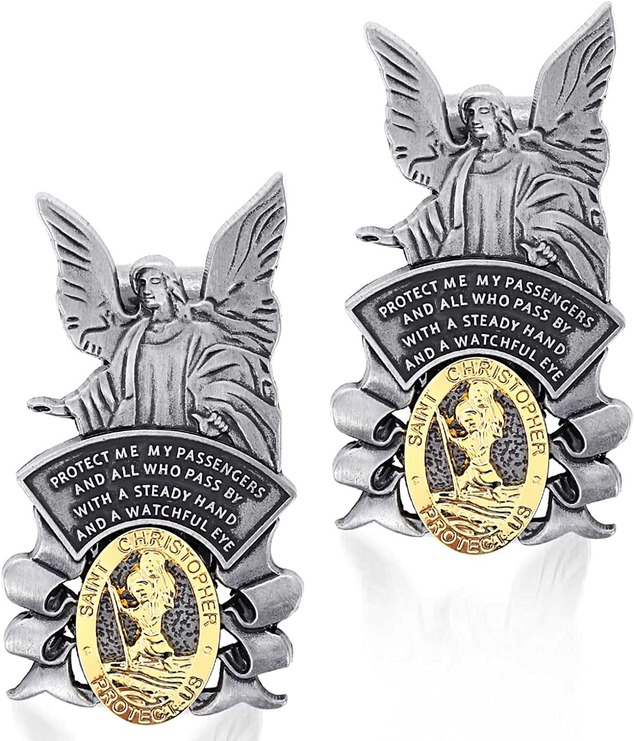 Medalla de San Cristobal Para Automovil Auto Saint Christopher Con Medalla Visor