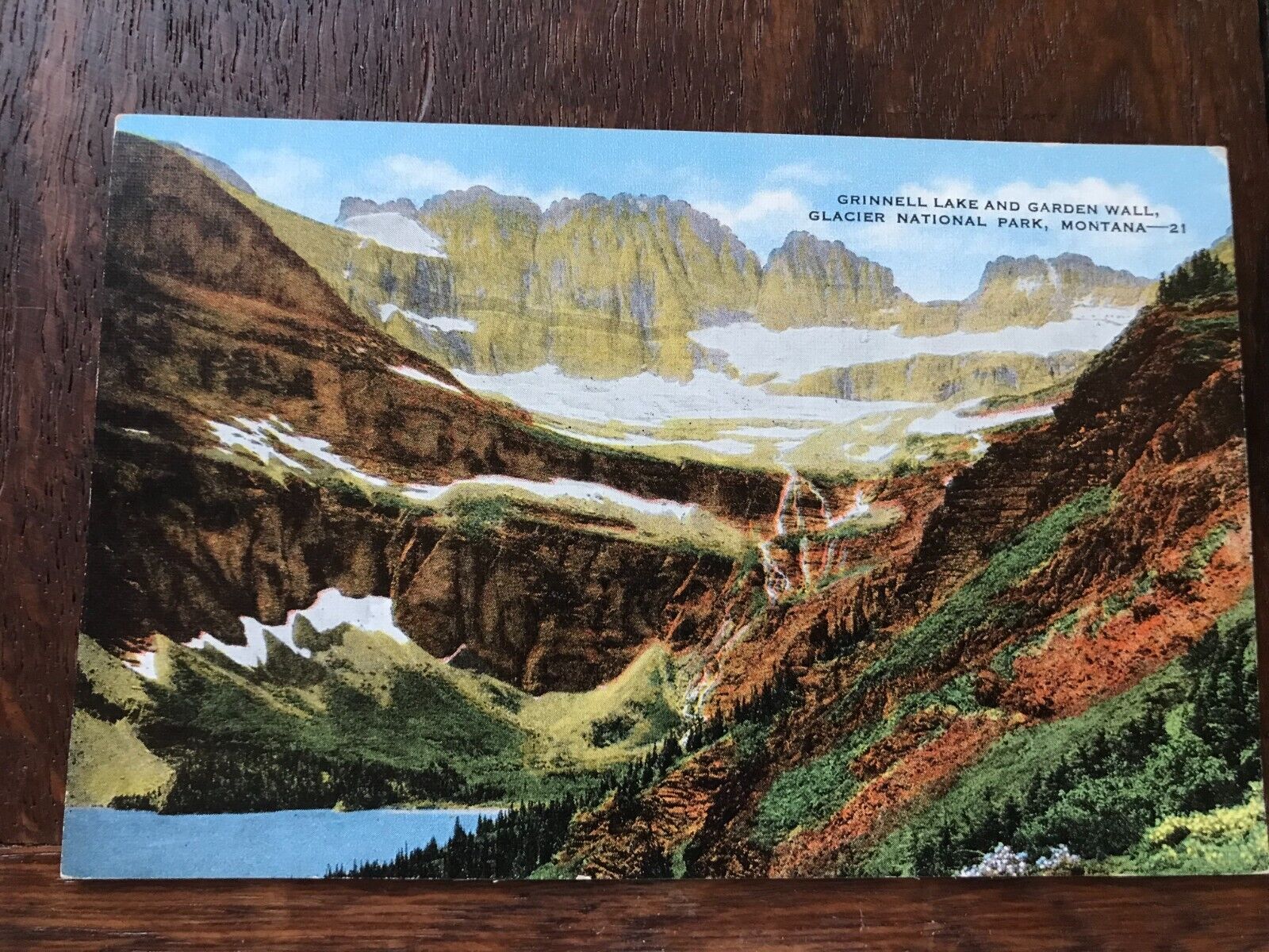 Grinnell Lake and Garden Wall Glacier National Park Montana Postcard