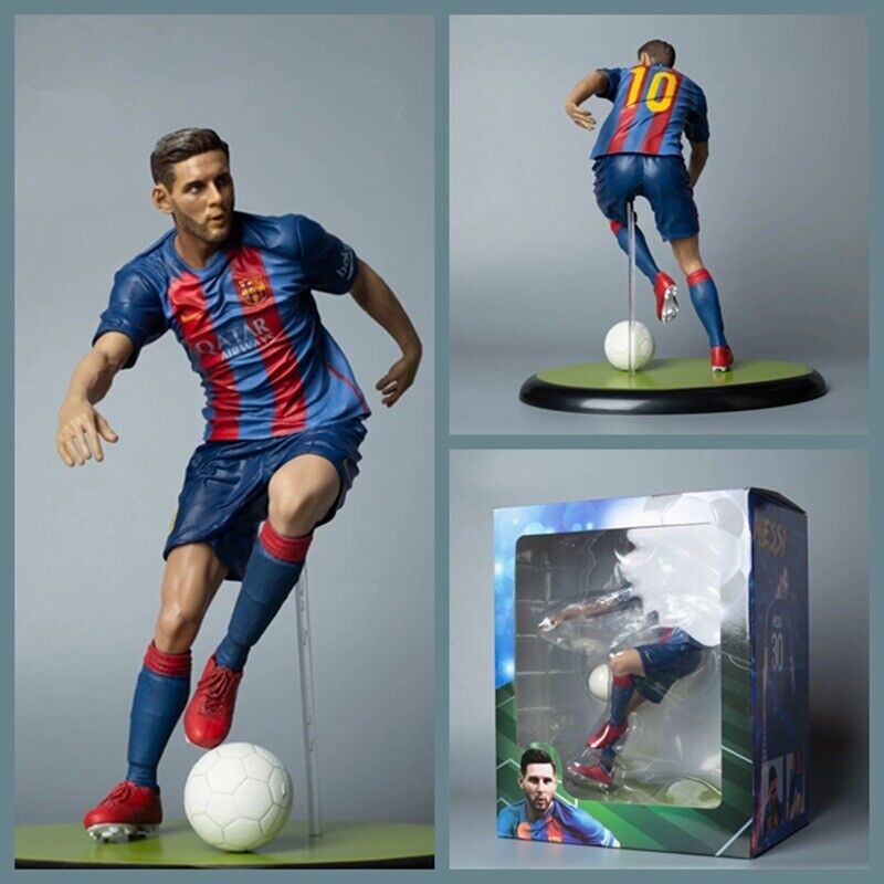 Lionel Messi FC Barcelona#10 Football Player Soccer 30cm PVC Figure Statue Boxed