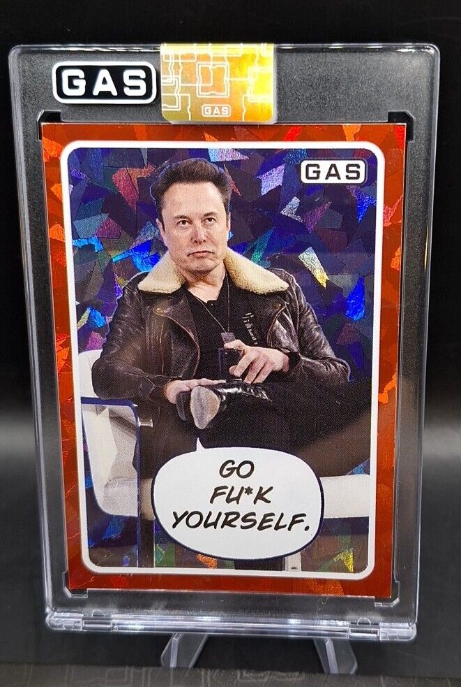 2023 GAS ELON MUSK, #1- 50/50 CRACKED FOIL PRISM FACTORY SEALED LIMITED EDITION
