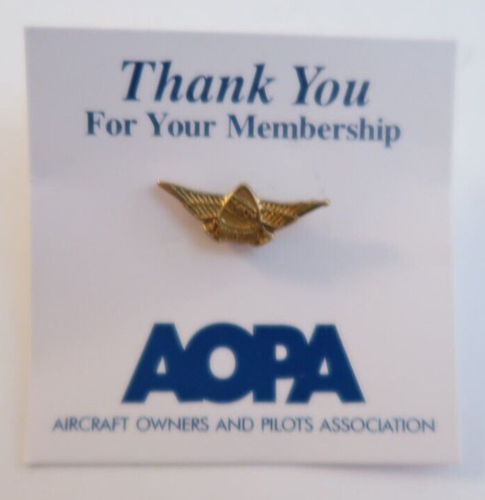 AOPA Aircraft Owners Pilots Association Thank You Button Badge Pinback Pin 0.75\