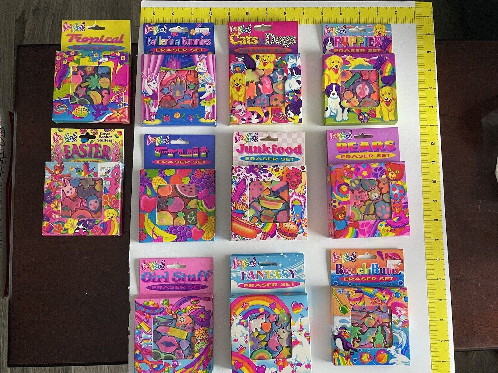 90’s Vintage LISA FRANK Eraser Collection- NEW- 11 Individually Themed Unopened
