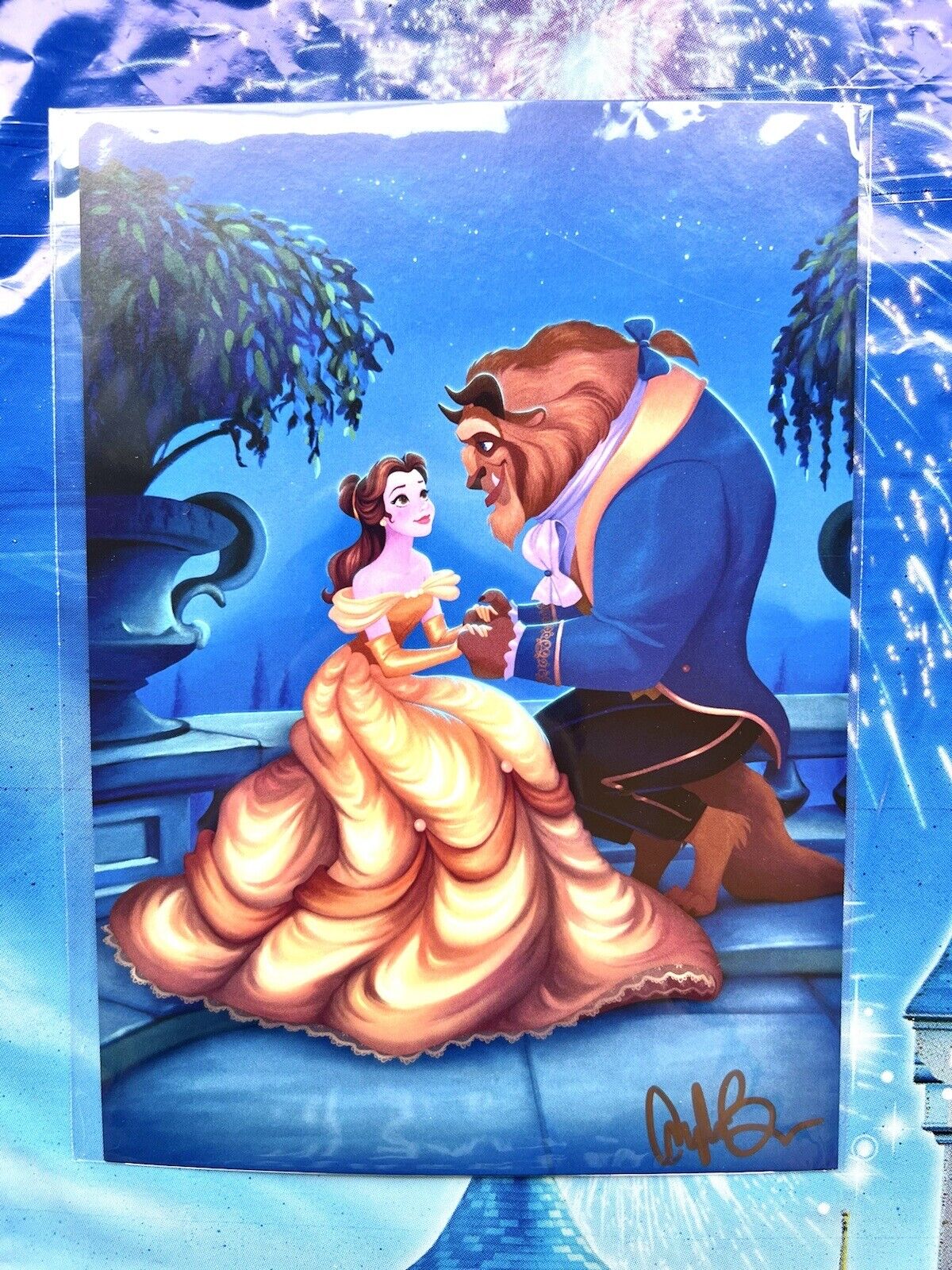 ❤️ SIGNED Disney Dylan Beauty And The Beast “Friendship Blossoms” Postcard