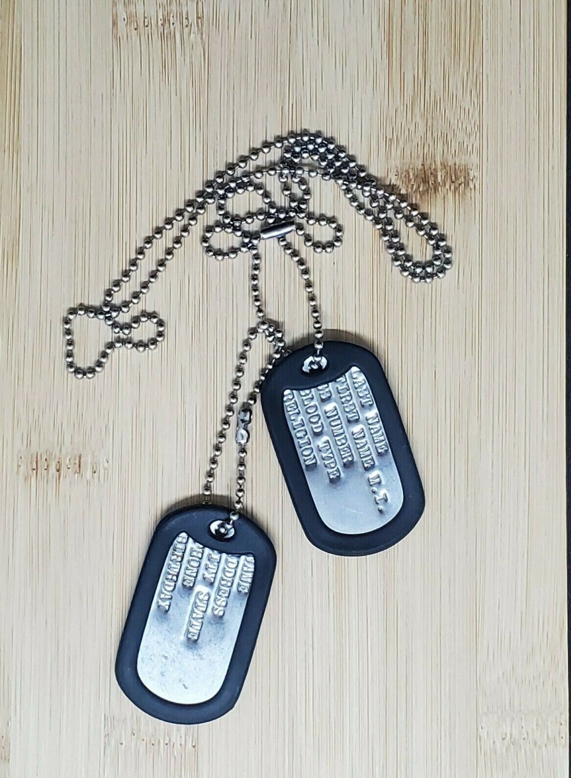 Military Style Stainless Steel G.I. Dog Tags