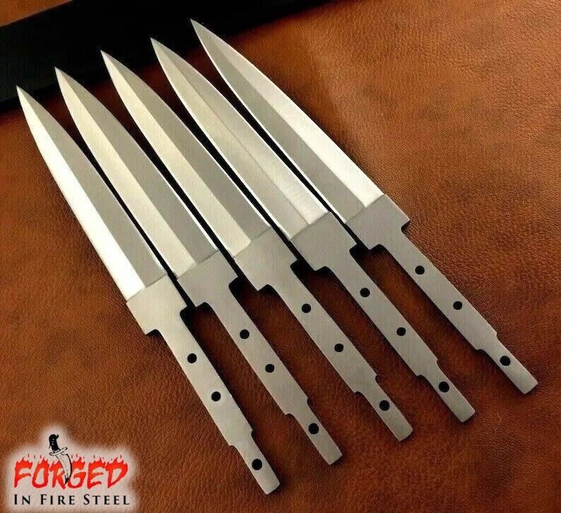 LOT 5 X STILETTO DAGGERS BLANK BLADES JAPANESE STAINLESS STEEL SPEAR POINT KNIFE