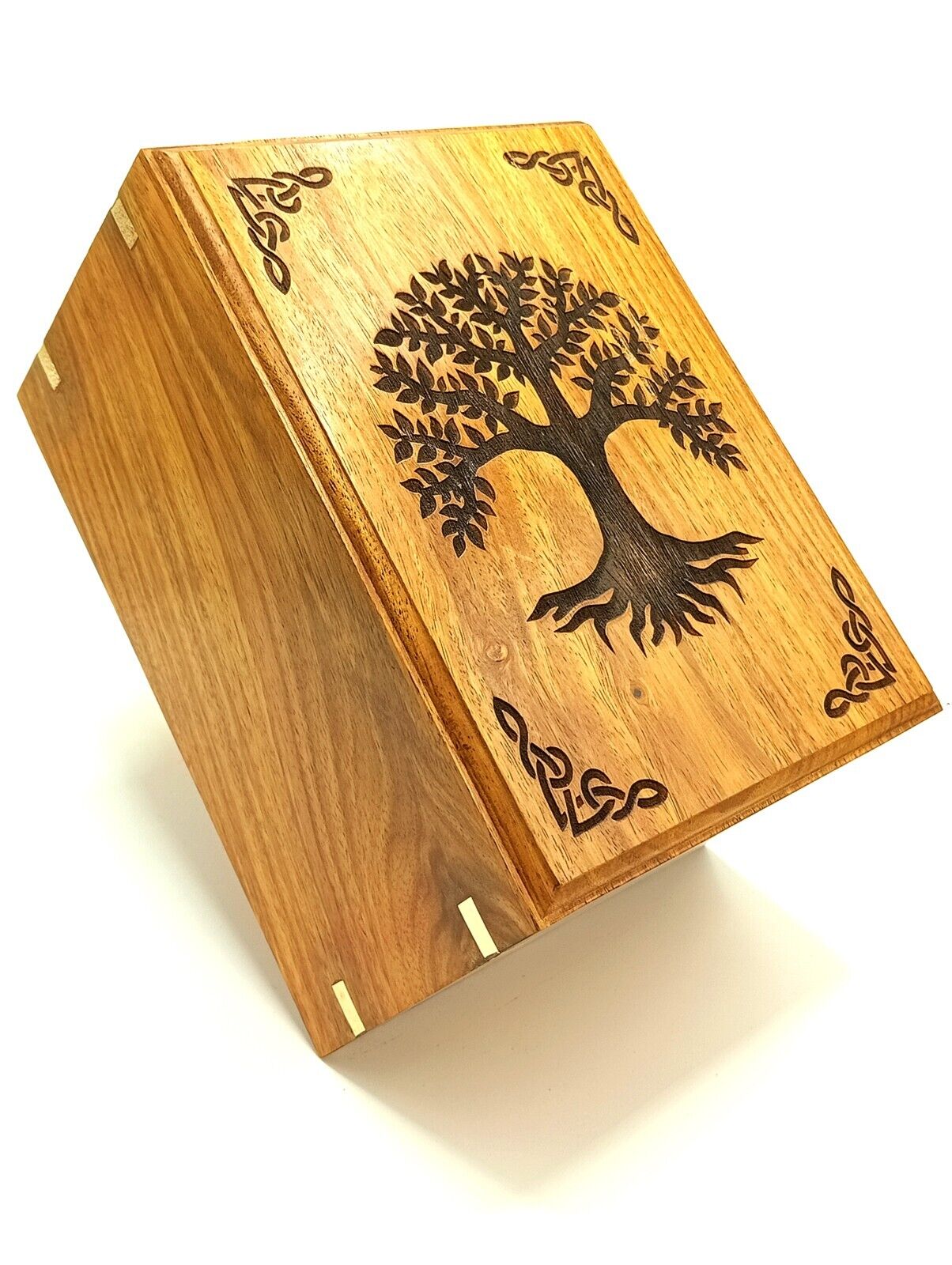 Wooden Urn for Human Ashes | Tree of Life Wooden Urns Handcrafted Funeral Urn