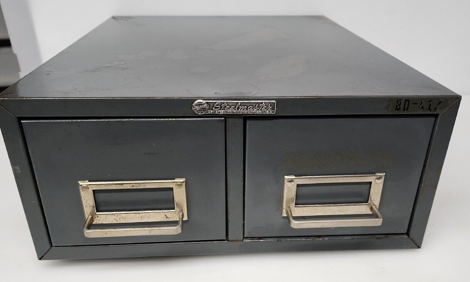 Vintage Steelmaster 2 Drawer File Index Card Cabinet Stackable Storage 4X6 Index