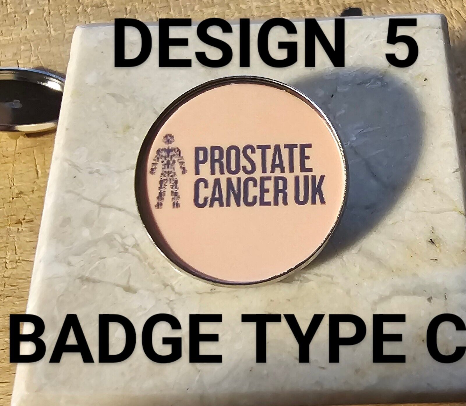 Prostate Cancer UK 25MM  PIN BADGE Men United Raise Awareness