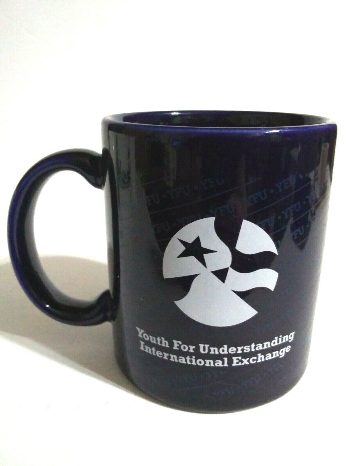 YFU Youth For Understanding And Exchange Coffee Cup Mug Blue White