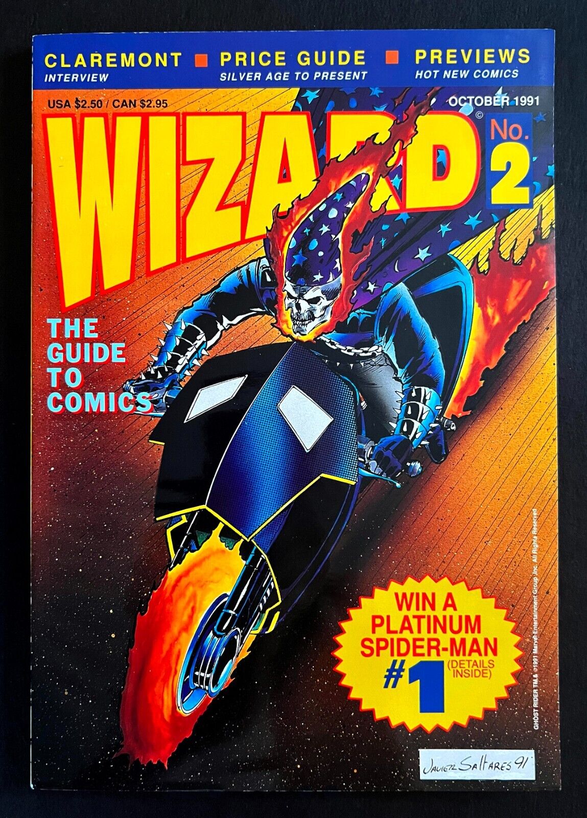WIZARD: THE GUIDE TO COMICS #2 Hi-Grade SPIDER-MAN #1 Platinum Ad 1991