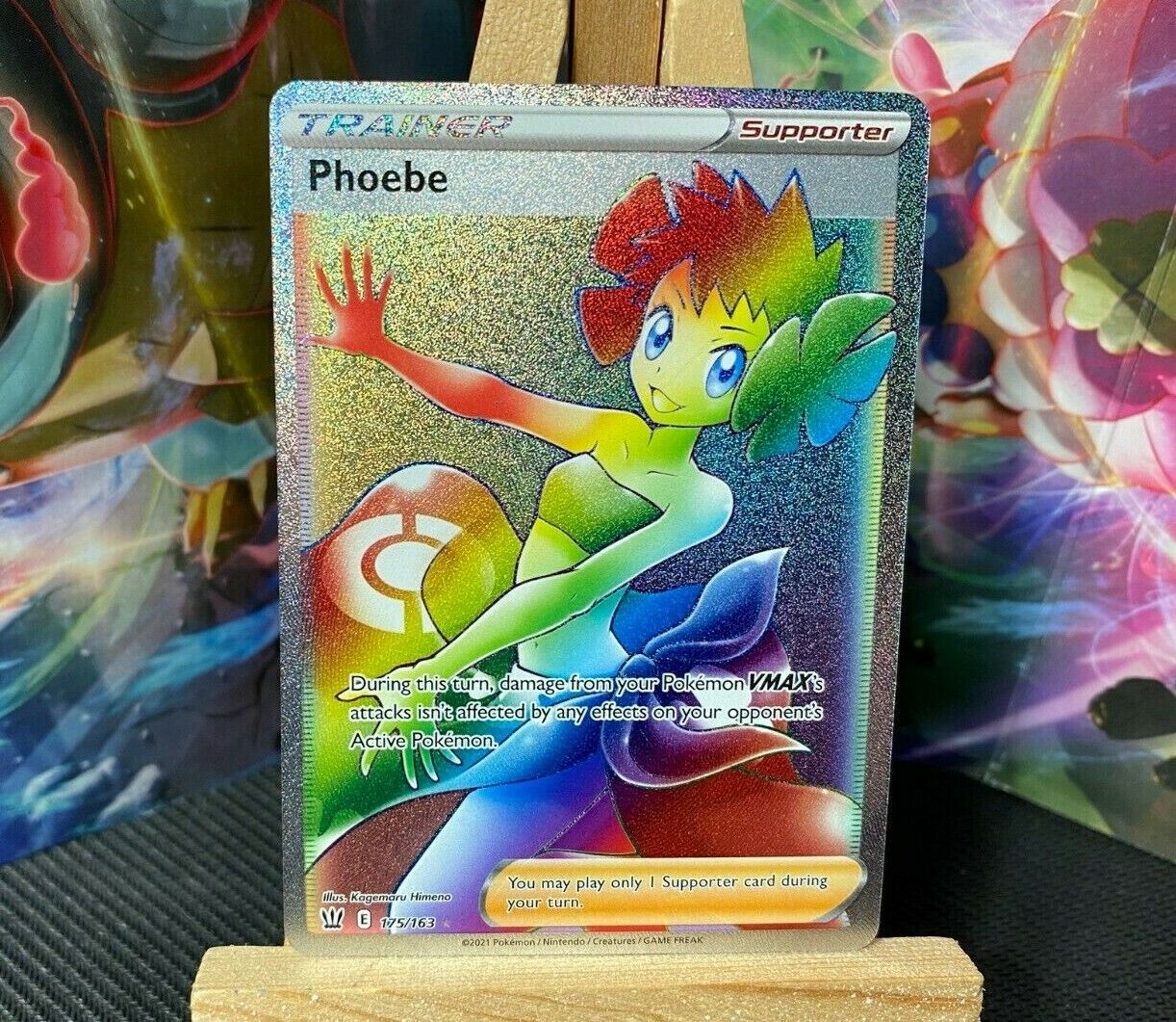 Phoebe 175/163 - Pokemon Card | Battle Styles Rainbow Rare | Pack Fresh NM/M