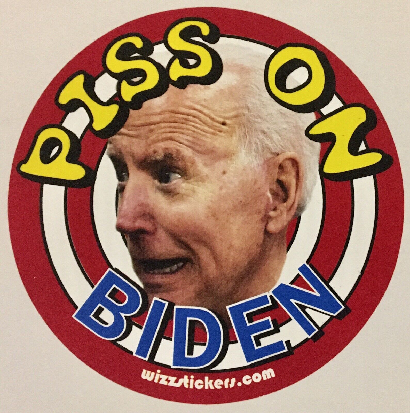 Joe Biden Target Toilet Urinal Sticker (Piss on Biden) by wizzstickers