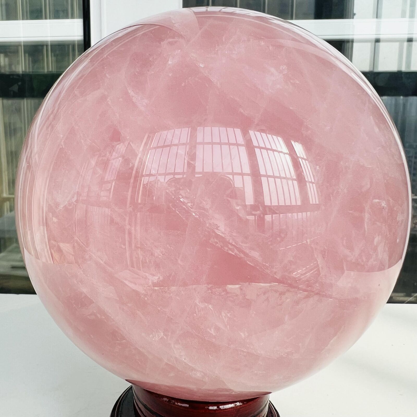 Natural Pink Rose Quartz Sphere Crystal Ball Decor Reiki Healing 6.45LB
