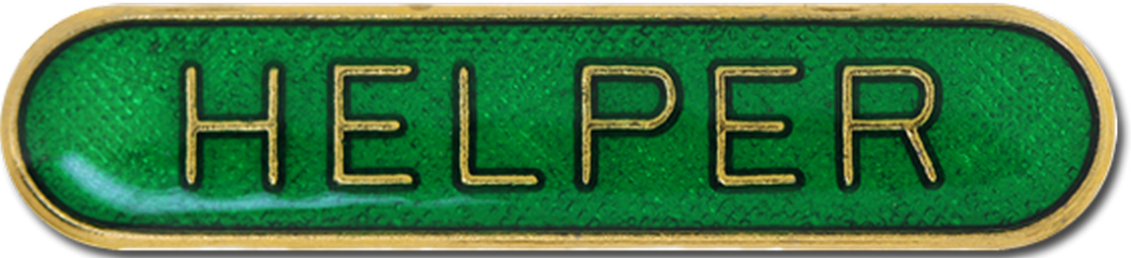 Helper Pin Badge in Green Enamel With Rounded Edge