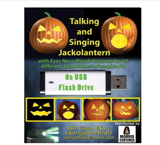 The Talking and Singing Jackolantern USB Thumb Drive, Flash Drive