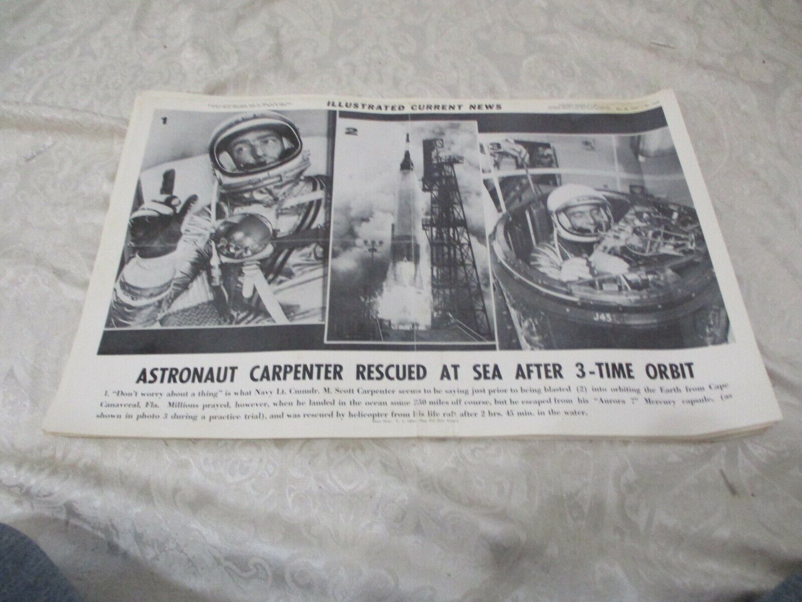 ILLUSTRATED CURRENT NEWS MAY 28 1962 ASTRONAUT CARPENTER RESCUED AT SEA AFTER 3 