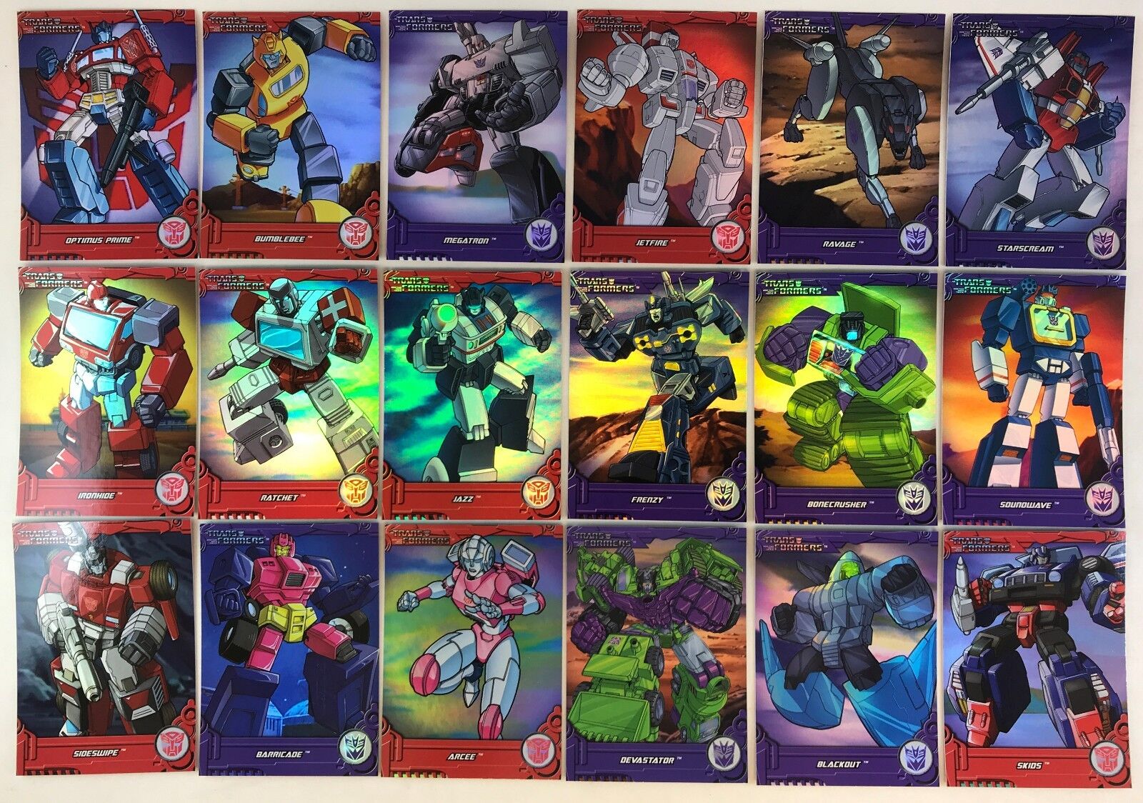 TRANSFORMERS OPTIMUM COLLECTION Breygent Complete G1 Chase Card Set #TF1-#TF18