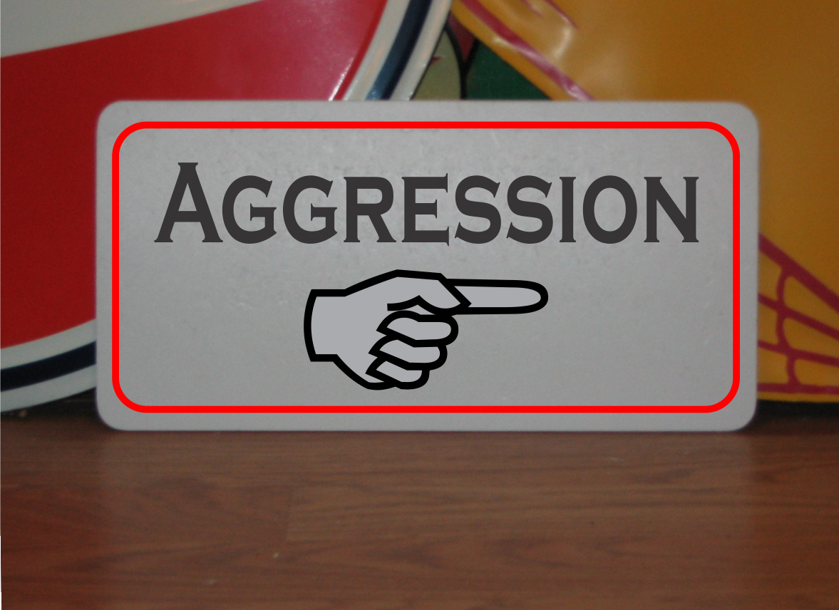 Aggression w/ arrow Metal Sign