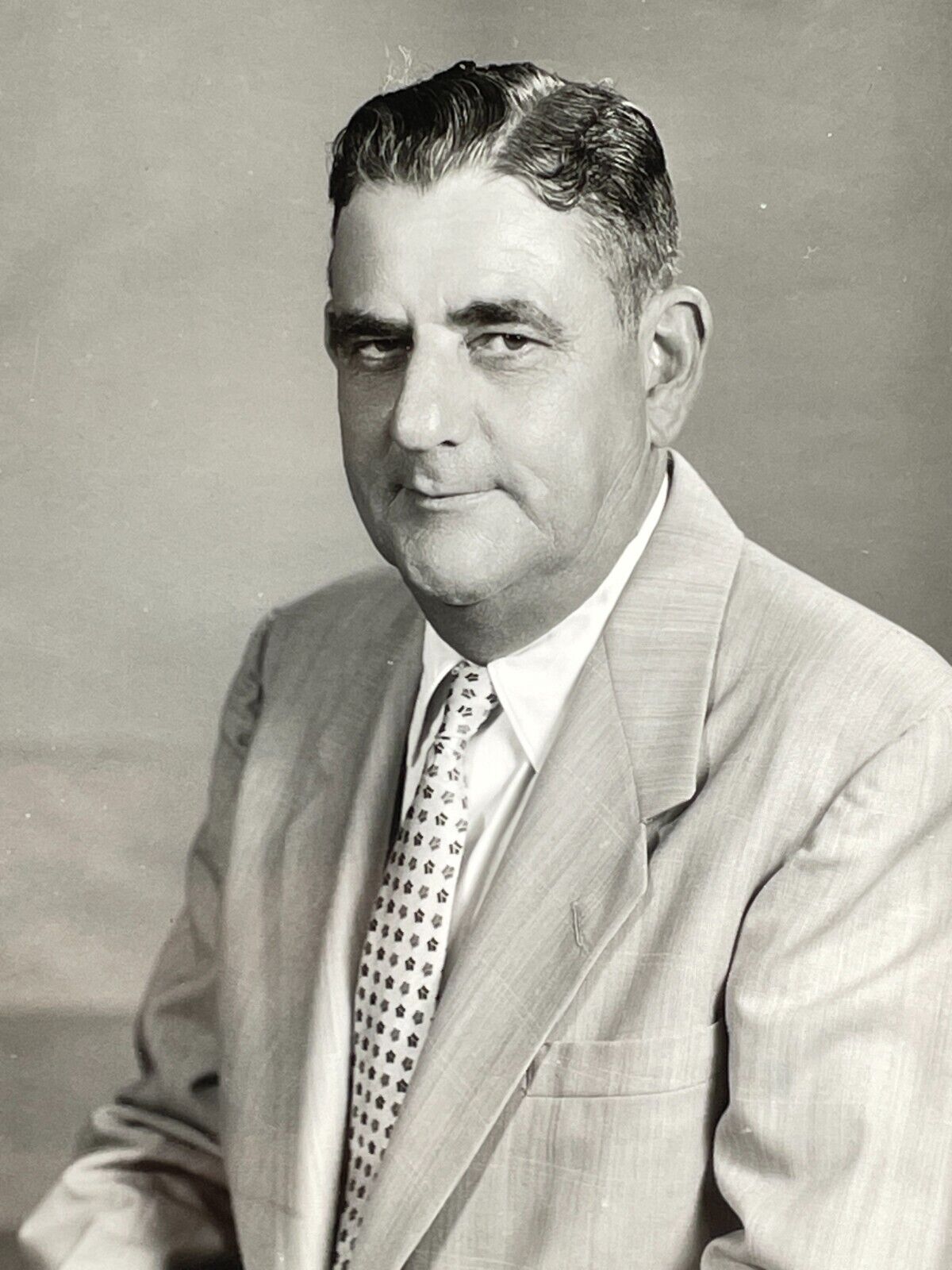 1C Photograph Old Man Suit Portrait Headshot 1950\'s Handsome Older Gentleman