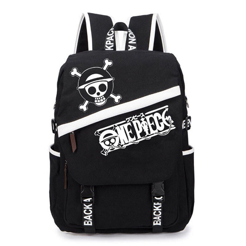Anime One Piece Luffy Skull Canvas Backpack Sport Travel School Bag Shoulder Bag