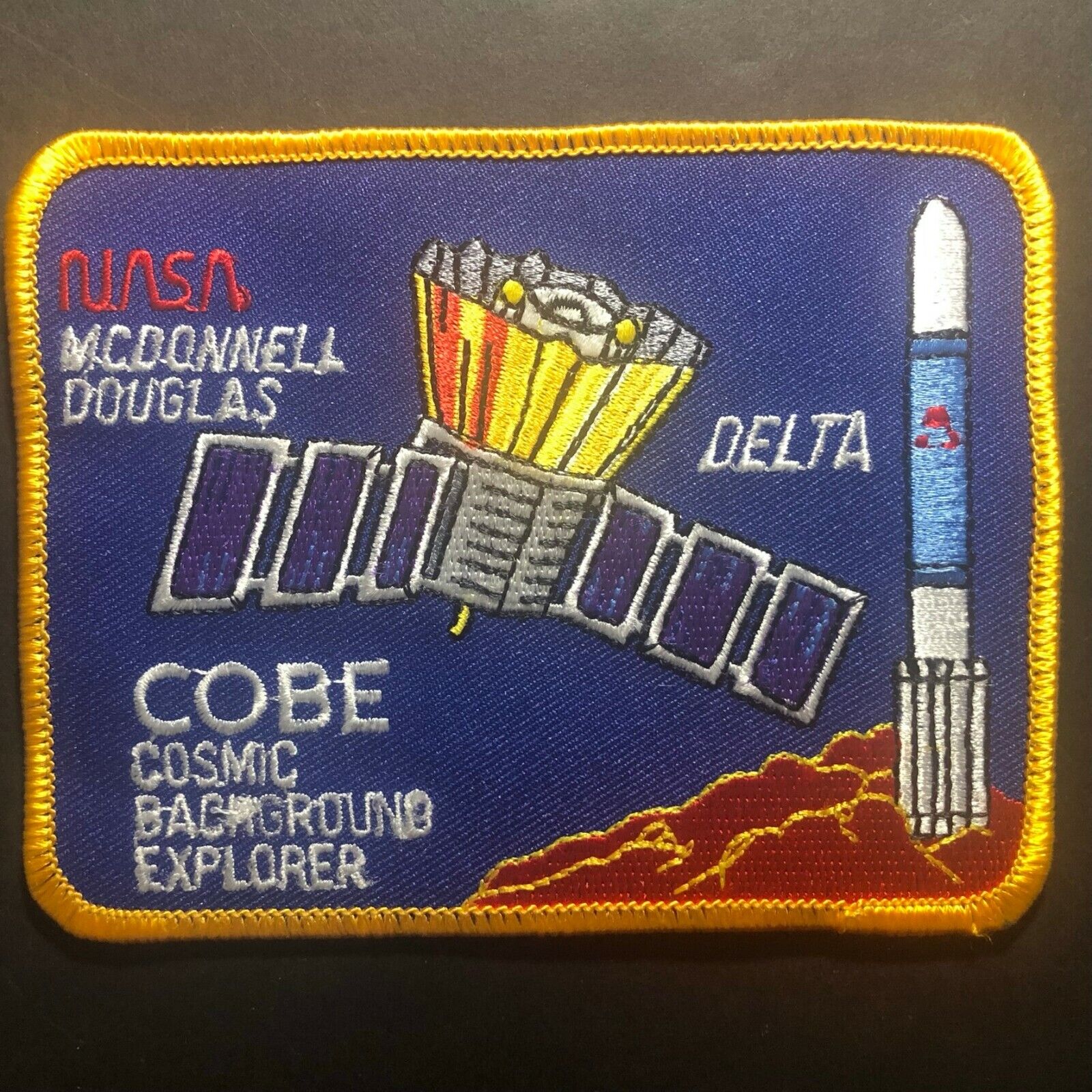Vintage NASA McDonnell Douglass Delta Cobra Cosmic Background Embroidered Patch 