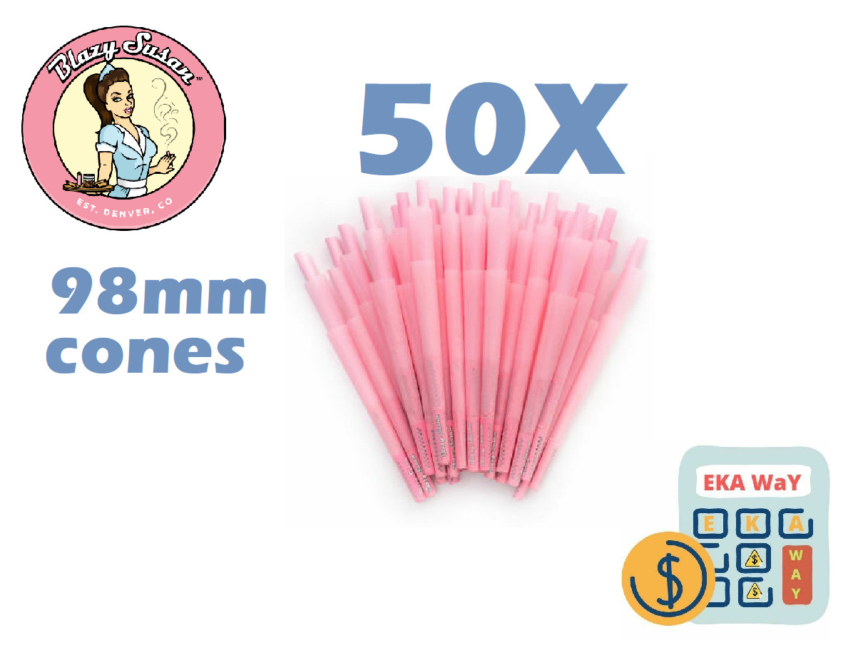 50X BLAZY SUSAN 98 MM Size Cones Organic Pink Cones 50 ct 