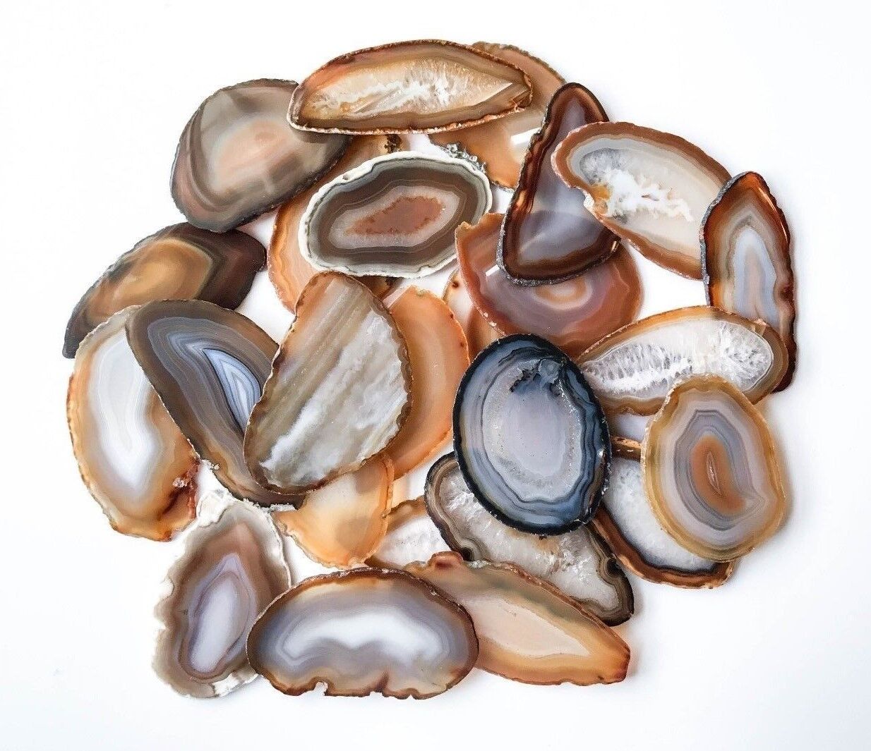Natural Agate Slices: 2.5-3.75