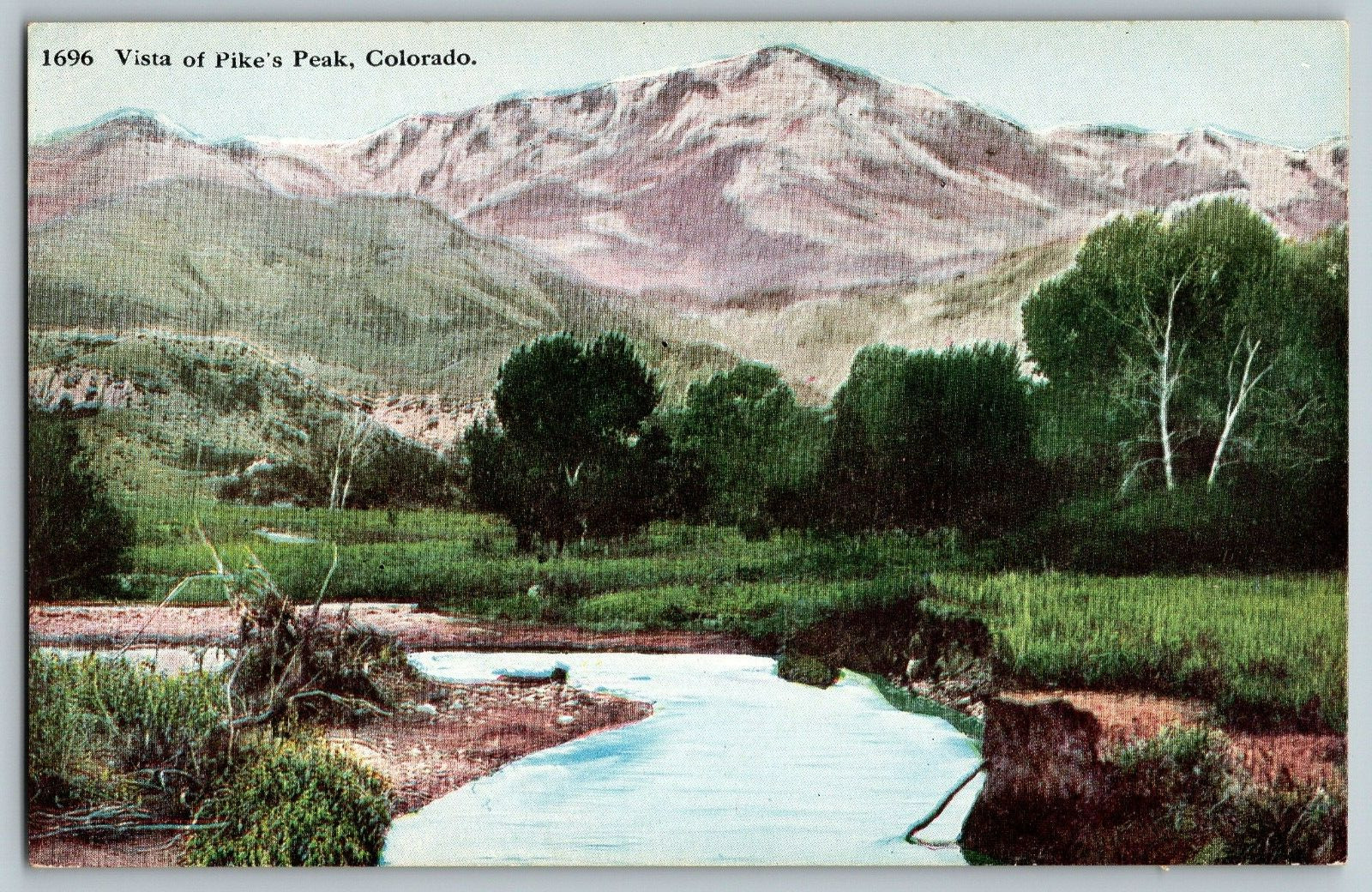 Colorado - Vista of Pikes Peak - Vintage Postcard - Unposted