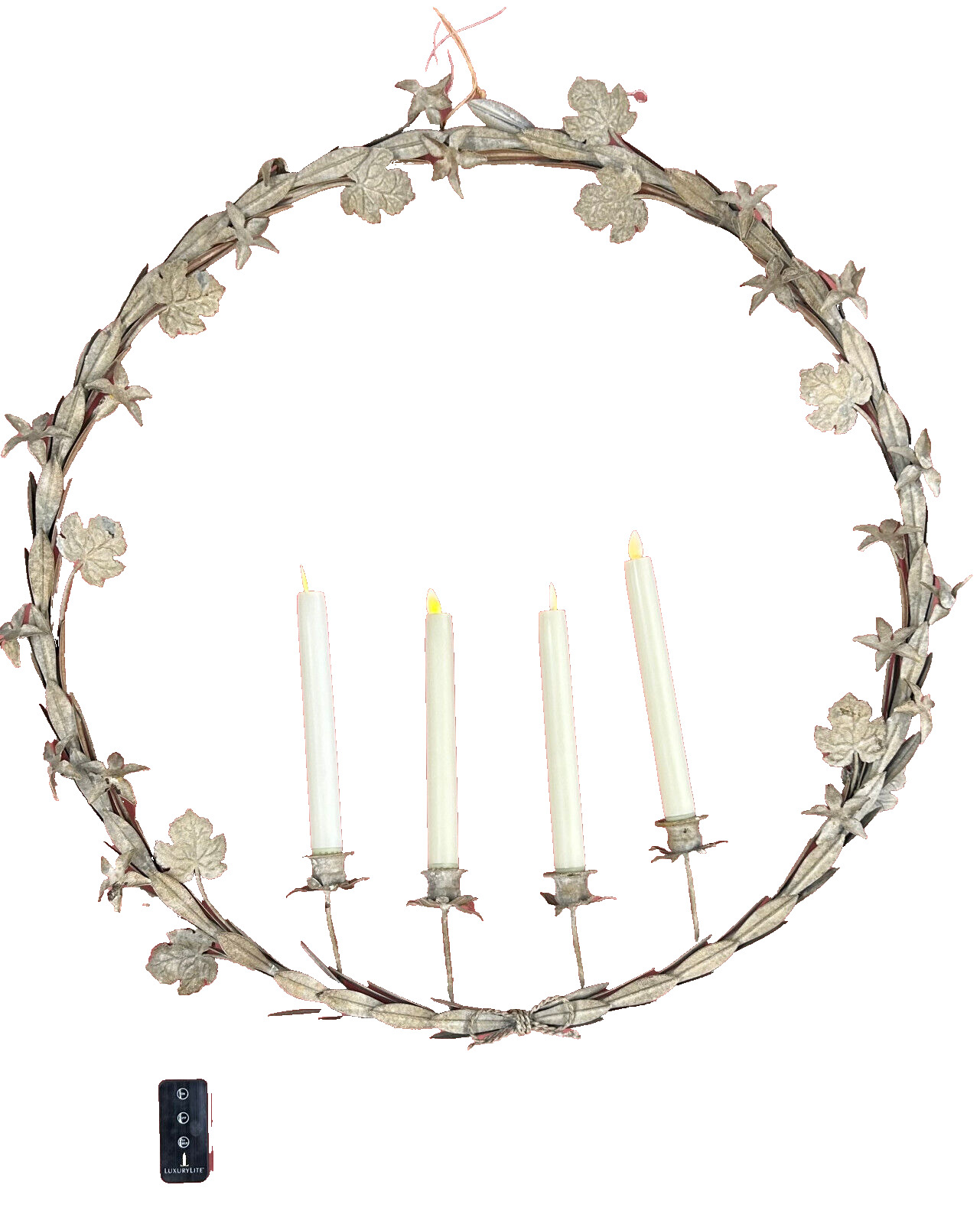 Metal Wreath Candle Holder - 30in - Made in France