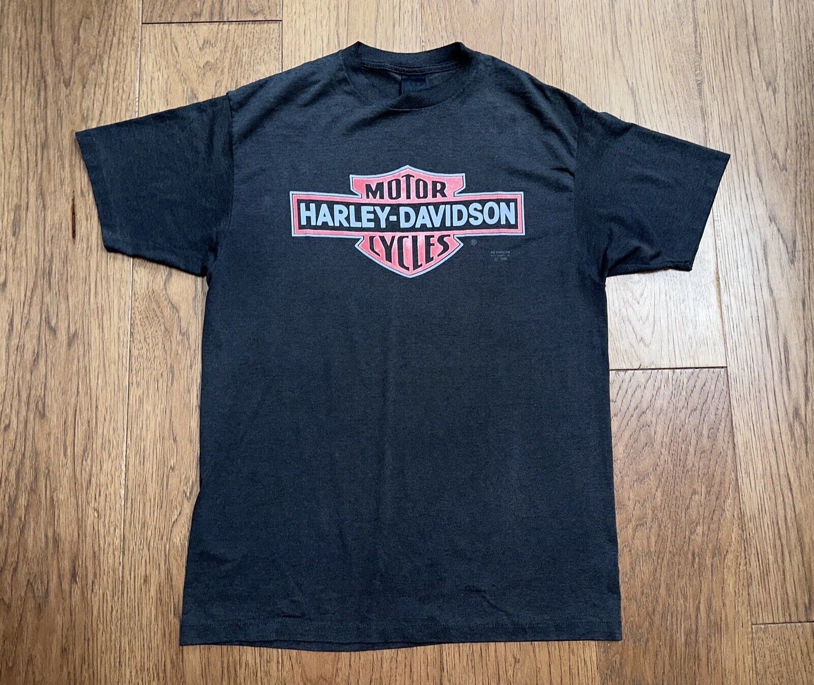Vintage 1990 3D Emblem Harley Davidson Black T Shirt M