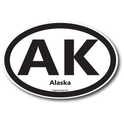 AK Alaska US State Oval Magnet Decal, 4x6 Inches, Automotive Magnet for Car