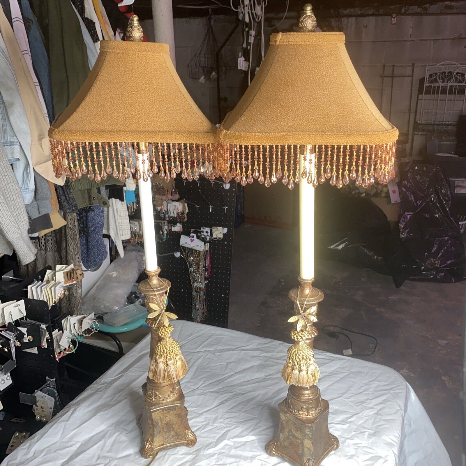 Raymond Waites for Tyndale (Frederick Cooper) Buffet Candlestick Lamps ~ A PAIR
