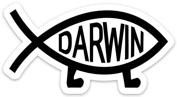 Darwin logo magnet - Jesus fish - Theory of Evolution 