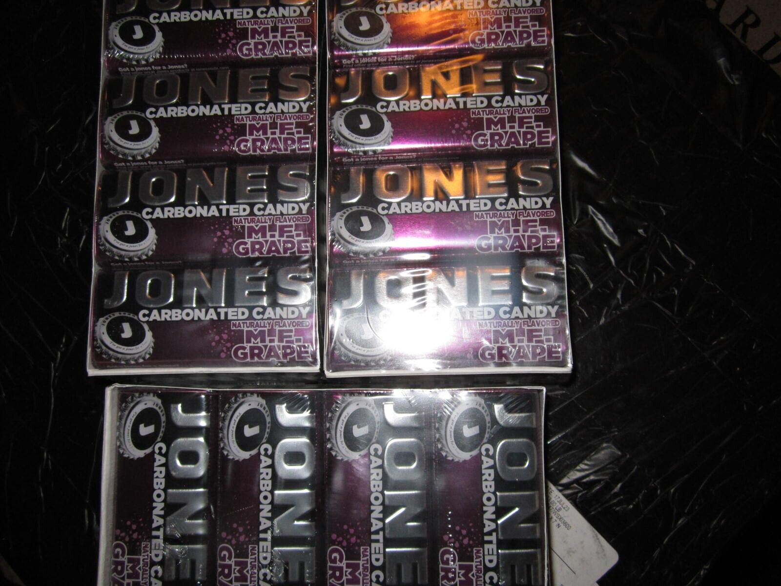 Jones Soda Mints M.F. Grape (3 Sealed Boxes of 8 Sealed Tins) Discontinued, RARE