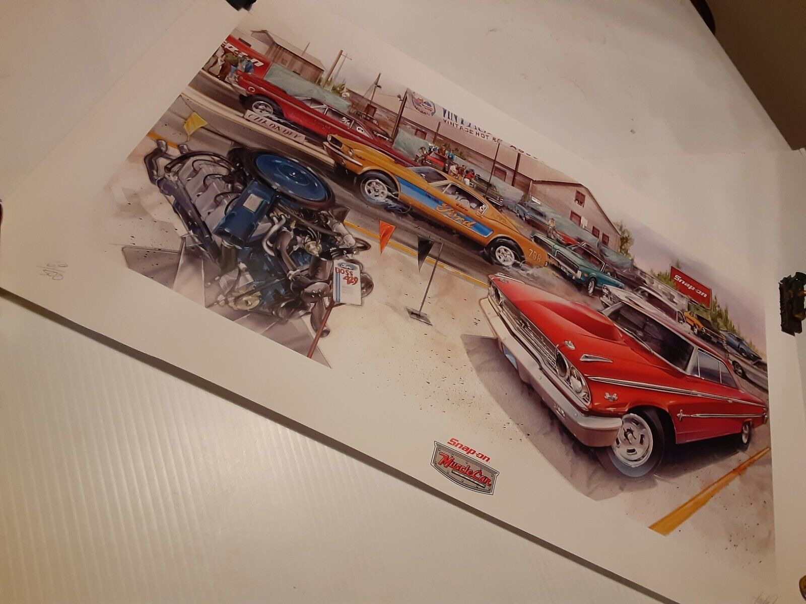 SnapOn Muscle Car Drag Race Ford Super Stock Mustang Comet Boss 429 Color Print