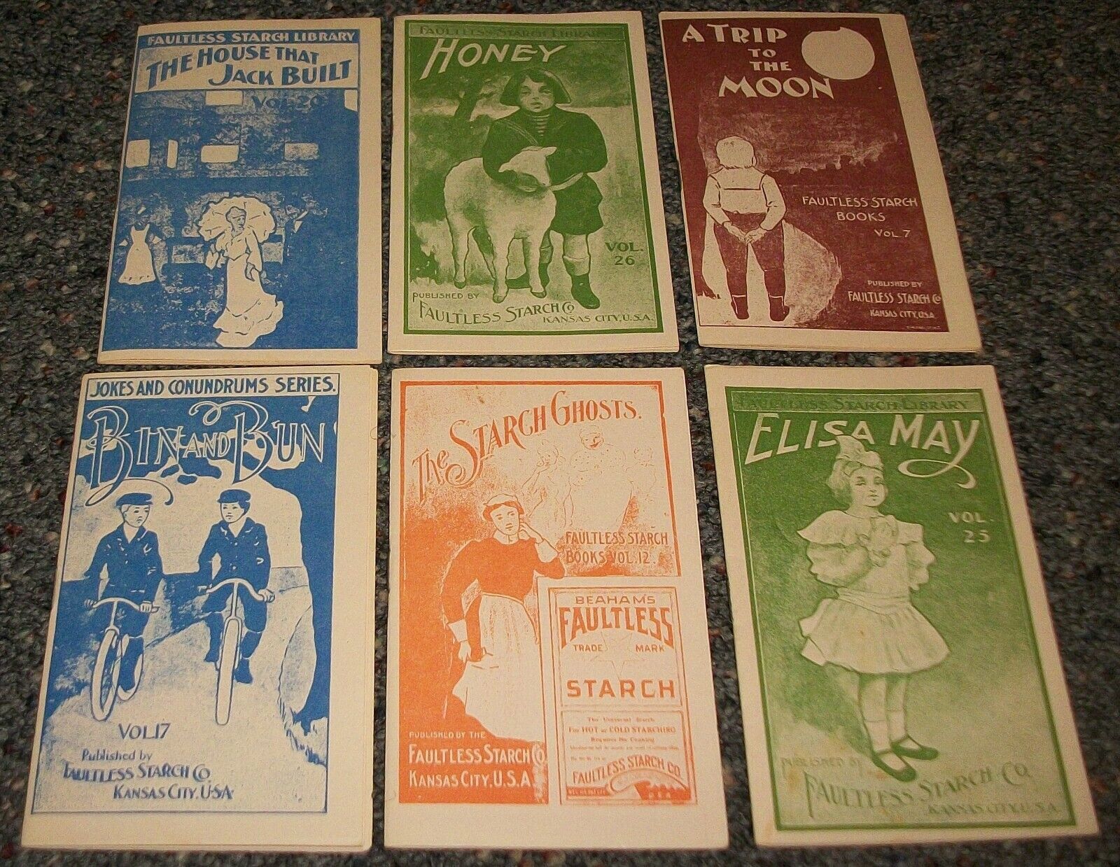 ANTIQUE VINTAGE 20s-30s FAULTLESS STARCH LIBRARY BOOKLET PREMIUM LOT OF SIX 