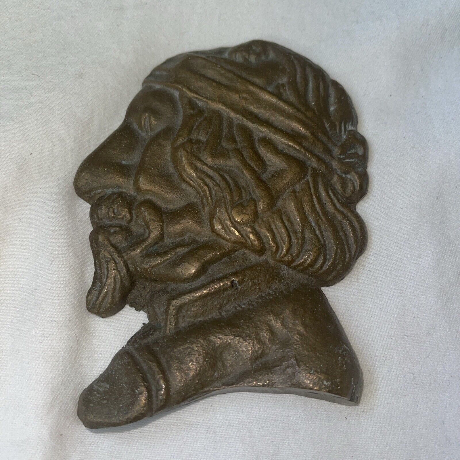 Vtg Phallic Sex Sculpture Solid Brass Whats on a Mans Mind Freud
