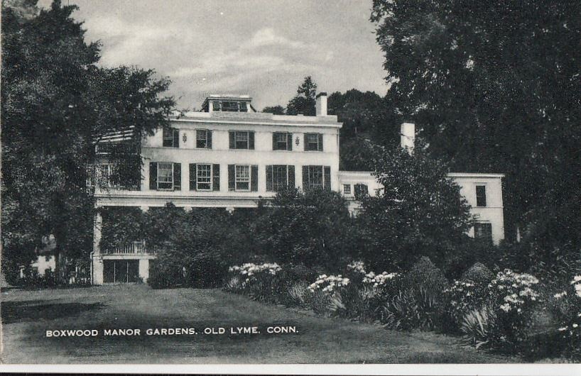  Postcard Boxwood Manor Gardens Old Lyme CT 
