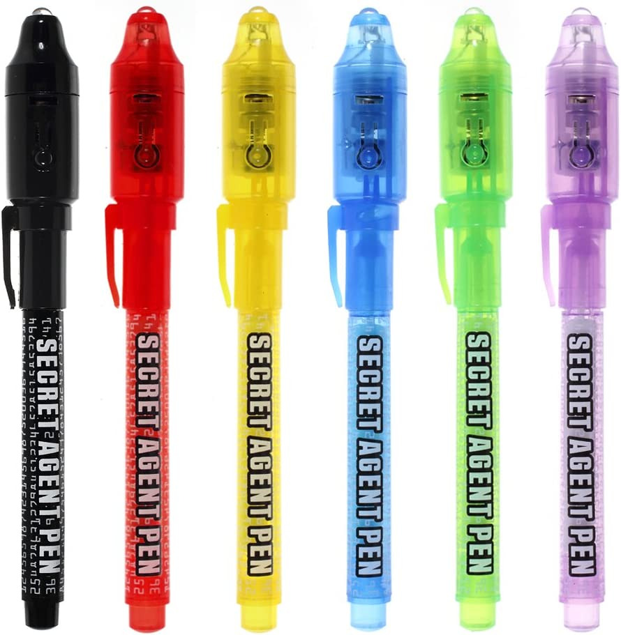 Invisible Ink Pen MALEDEN Upgraded Spy Pen Invisible Ink Pen with UV Light Ma...