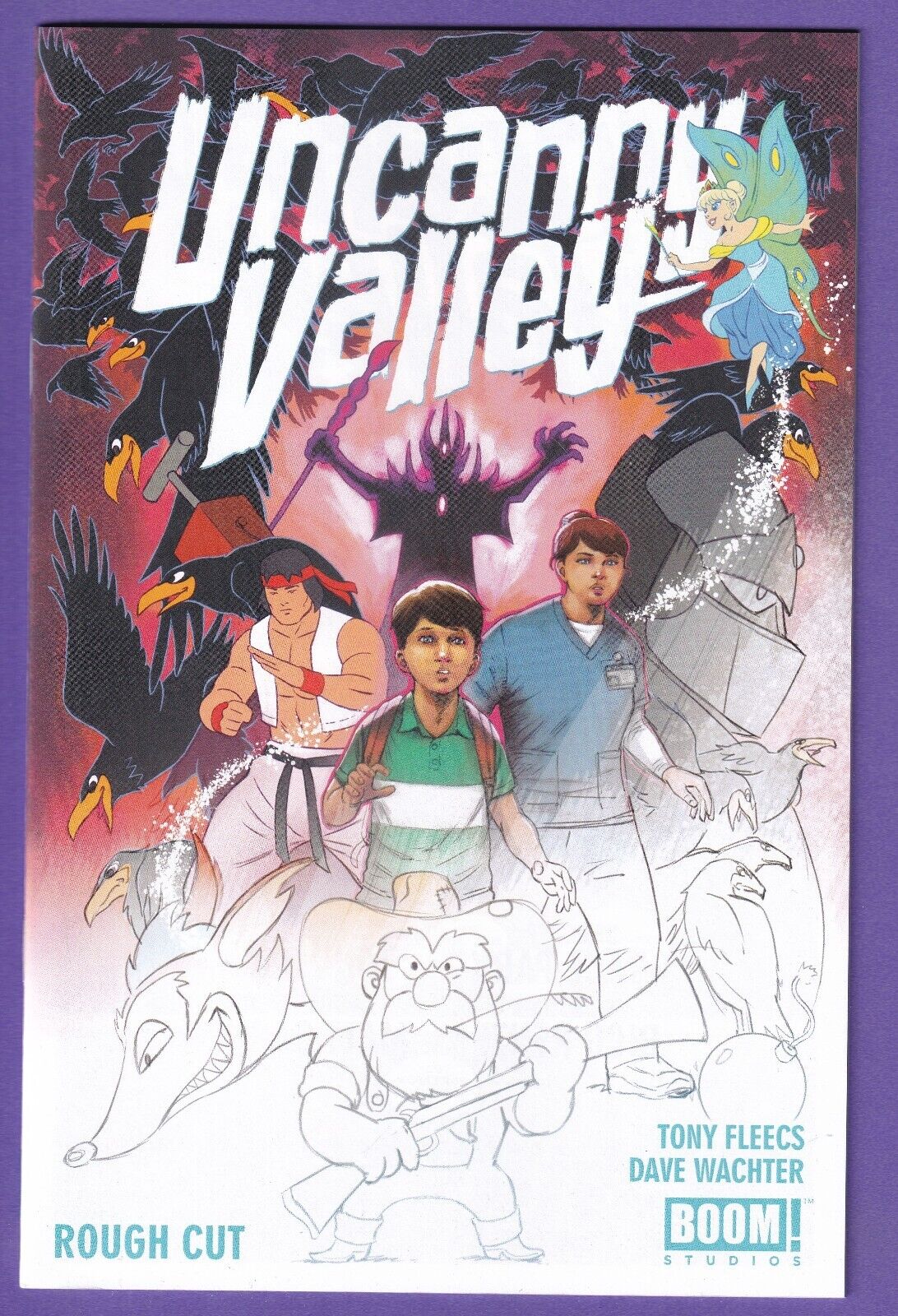 Uncanny Valley Rough Cut ComicsPro w/ Sketch by Dave Wachter Actual Scans