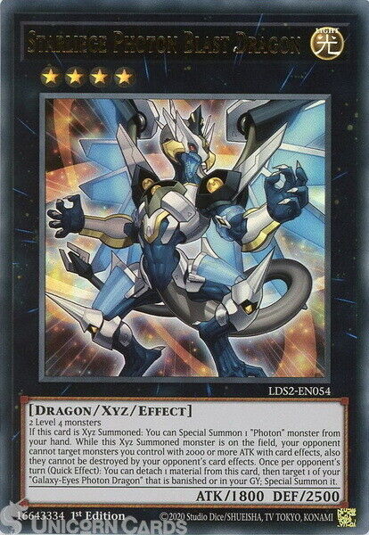 LDS2-EN054 Starliege Photon Blast Dragon Ultra Rare 1st Edition Mint YuGiOh Card